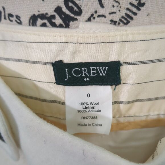 J. CREW Women's vintage straight wool skirt knee length buttons 0 - Picture 5 of 5